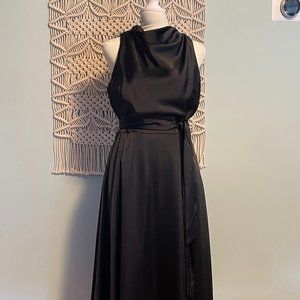 Cowl neck sleeveless midi dress